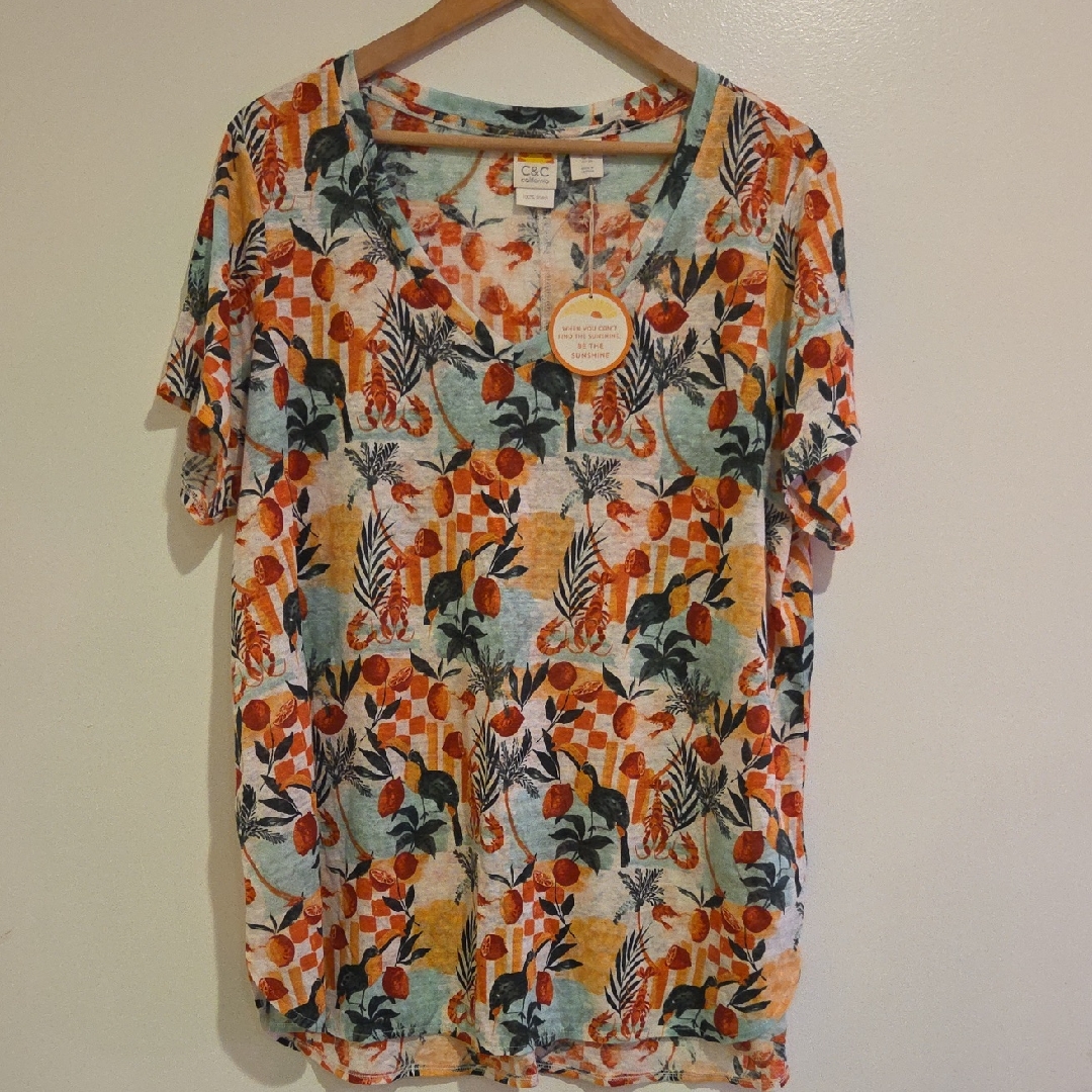 Nwt Cyc Women's Floral Print Top - Multicolor